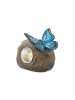 MARELIDA LED Solar Stein mit blauem Schmetterling H:9cm