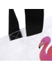 Mr. & Mrs. Panda Shopper Flamingo Classic mit Spruch in Weiß