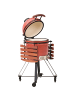 Beliani Holzkohlegrill KAMADO in Rot/Schwarz/Braun - (W) 111 x (H) 112 x (L) 53 cm