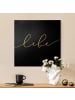 WALLART Leinwandbild Gold - Lebe Kalligraphie Schwarz in Schwarz