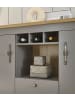 Furn.Design Wohnwand grau, Artisan Eiche Landhaus 4-teilig, Wohnkombination viel Stauraum