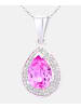 Diamant L'éternel Halskette mit Anhänger aus 375 Weißgold mit Diamant mit Saphir