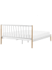 Beliani Doppelbett MAURS in Weiß/Braun - (W) 187 x (H) 100 x (L) 209 cm