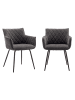 CALICOSY 2er-Set Stuhl CAPITAN  in Dunkelgrau - (W) 58 x (H) 78 x (L) 57cm