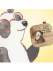 Mr. & Mrs. Panda Tassenuntersetzer Hund Entspannen Design mit Sp... in Weiß