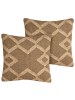 Beliani 2er-Set Dekokissen GOPI in Braun/Beige