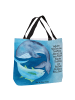 Mr. & Mrs. Panda Shopper Walfisch Thunfisch Design mit Spruch in Weiß