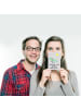 Mr. & Mrs. Panda Postkarte Panda Surfen mit Spruch in Grau Pastell