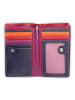MYWALIT Geldbörse RFID Schutz Leder 8 cm in  sangria multi