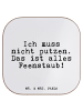 Mr. & Mrs. Panda Glas-Untersetzer Ich muss nicht putzen.... mit ... in Weiß