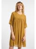 DreiMaster Vintage Damen Kleid in Dunkelgelb Mehrfarbig
