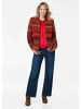 GOLDNER Multicolor Woll-Jacke mit Stehkragen in rot / orange / gemustert
