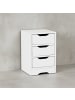 KADIMA DESIGN Nachtkonsole: Modernes Design, 3 Schubladen, große Ablagefläche in Weiß