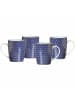 Ritzenhoff & Breker 4er Set Kaffeebecher Royal Reiko in Weiß-Blau 350 ml in weiß-blau