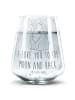 Mr. & Mrs. Panda Trinkglas Hund Entspannen mit Spruch in Transparent
