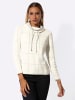 creation L Jacquard-Pullover in ecru-silberfarben