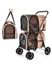 COSTWAY 2 Etagen Hundewagen in Beige