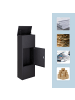 relaxdays Paketbox in Schwarz - (B)38 x (H)105 x (T)23 cm