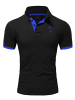 behype Poloshirt PALM in schwarz-blau