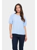 SAINT TROPEZ Kurzarm-Bluse JosefiaSZ Gerade Passform in Airy Blue Ice Stripe
