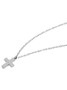 Adeliás Damen Halskette mit Anhänger – Kreuz aus Edelstahl in silber