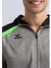 erima Liga 2.0 Trainingsjacke mit Kapuze in grau melange/schwarz/green gecko