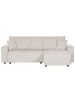 Beliani Ecksofa ABACKA in Weiß/Schwarz - (W) 247 x (H) 90 x (L) 147 cm