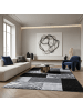 KADIMA DESIGN Teppich Handwäsche Kurzflor Abstrakte Karos Polypropylen Wohnzimmer in Schwarz