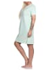 NORMANN kurzarm Nachthemd Flamingo und Knopfleiste am Hals - 79316 in grün