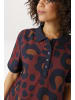 Aniston CASUAL Kurzarmbluse in bordeaux-marine-zimt