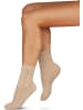 normani 2 Paar Kuschelsocken mit Stickerei in Beige