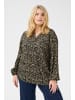 KAFFE curve Langarm-Bluse KCmahlena in Black/Elephant Graphic lines