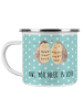 Mr. & Mrs. Panda Emailletasse Eulen Liebe mit Spruch in Türkis Pastell