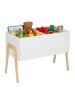 relaxdays Kindertruhe in Weiß/ Natur - (B)60 x (H)45 x (T)30 cm