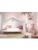 58 aufm Kessel HAUSBETT Kamila 2 213x172x99 mit Rückwand aus Massivholz+MDF in Weiß