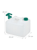 relaxdays Wasserkanister in Weiß/ Grün - 10 Liter