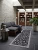KADIMA DESIGN Teppich Kurzflor VERNANTE waschbar Orient Diele in Schwarz-Creme-Grau