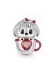 GNOCE Sterling Silber Zirkonia Hund Tasse Charm