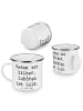 Mr. & Mrs. Panda Emaille Tasse Spruch Konflikte friedlich lösen ... in Weiß
