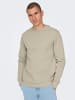 Only&Sons Basic Sweatshirt Langarm Pullover ohne Kapuze ONSCERES in Beige-2