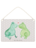 Mr. & Mrs. Panda Schild Frosch Liebe ohne Spruch in Grau Pastell