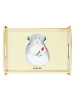 Mr. & Mrs. Panda Tablett Chinchilla Blume ohne Spruch in Gelb Pastell