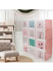 Intirilife Kleiderschrank DIY Steckregal mit 12 Türen 2 Kleiderstangen für Kinder in Pink