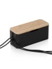 relaxdays Kabelbox in Natur/ Schwarz - (B)34 x (H)14,5 x (T)13,5 cm
