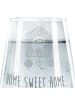 Mr. & Mrs. Panda Trinkglas Vogelhaus Home mit Spruch in Transparent