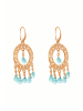 Gemshine Ohrringe Aquamarin Chandelier in rose gold coloured