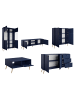 Feldmann-Wohnen Wohnzimmer-Set 5-teilig Rose marineblau 522,5 / 66 / 191cm