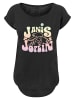 F4NT4STIC Long Cut T-Shirt Janis Joplin Pastel Logo in schwarz