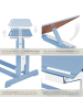 tectake Höhenverstellbarer Schreibtisch  109 x 55 x 94 cm, blau