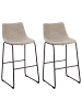Beliani 2-tlg Barhocker FRANKS in Beige/Schwarz